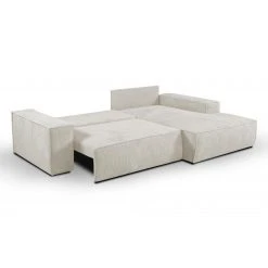 Vente-unique Canapé D'angle Convertible En Velours Côtelé Beige AMELIA - Angle D... -Vente-unique shop canape amelia 11959828 31710344 1140x1140