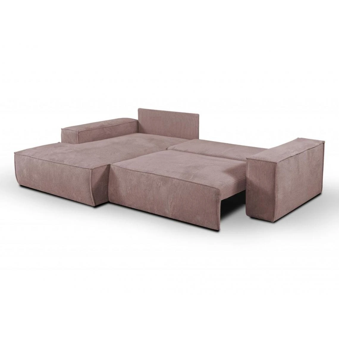 Vente-unique Canapé D'angle Convertible En Velours Côtelé Rose AMELIA - Angle Ga... 6 Vente-unique Canapé D'angle Convertible En Velours Côtelé Rose AMELIA - Angle Ga... – Image 4