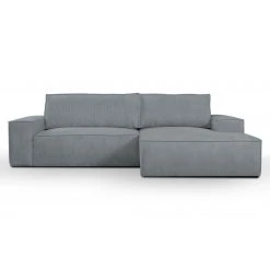 Vente-unique Canapé D'angle Convertible En Velours Côtelé Gris AMELIA - Angle Dr... -Vente-unique shop canape amelia 11959884 31710612 1140x1140
