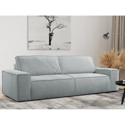 Vente-unique Canapé 3 Places Convertible En Velours Côtelé Gris Clair AMELIA -Vente-unique shop canape amelia 12558486 33602130 1140x1140