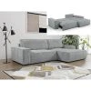 Vente-unique Canapé D'angle Convertible En Velours Côtelé Gris Clair AMELIA - An...