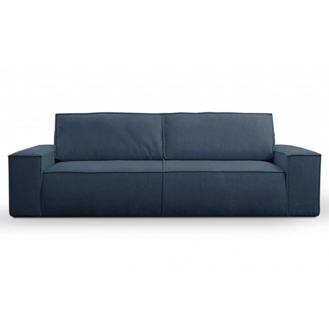 Vente-unique Canapé 3 Places Convertible En Velours Côtelé Bleu Marine AMELIA 6 Vente-unique Canapé 3 Places Convertible En Velours Côtelé Bleu Marine AMELIA – Image 4