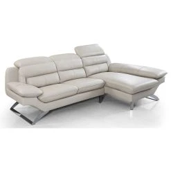 La Maison Du Canapé Canapé D'angle Gauche En Cuir PRIMA - Droit - Beige -Vente-unique shop canape angle droit cuir beige profil