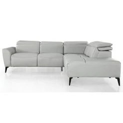 La Maison Du Canapé Canapé D'angle En Cuir ZOE - Droit - Gris