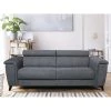DUNLOPILLO Canapé 3 Places Convertible Express En Tissu AVIANO - Gris - Couchage...