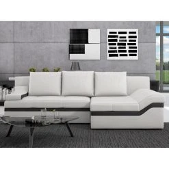 Vente-unique Canapé D'angle Convertible En Simili AZOLA - Noir - Angle Droit -Vente-unique shop canape azola 11548250 30279868 1140x1140