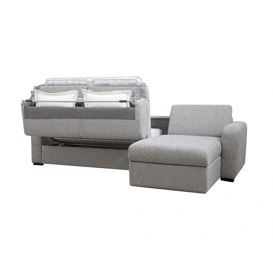 Vente-unique Canapé D'angle Droit Convertible Express En Tissu Gris BEVIS 4 Vente-unique Canapé D'angle Droit Convertible Express En Tissu Gris BEVIS – Image 2