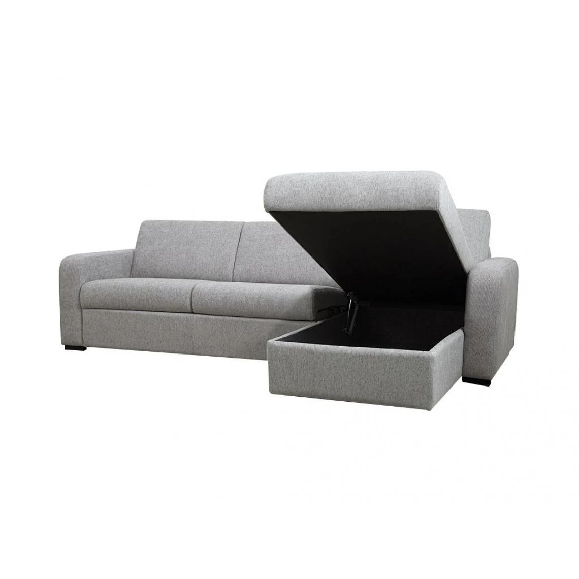 Vente-unique Canapé D'angle Droit Convertible Express En Tissu Gris BEVIS 6 Vente-unique Canapé D'angle Droit Convertible Express En Tissu Gris BEVIS – Image 4