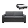 Vente-unique Canapé 3 Places Convertible Express En Tissu Anthracite BEVIS - Matel...
