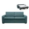 Vente-unique Canapé 3 Places Convertible Express En Tissu Bleu BEVIS - Matelas 14 ...