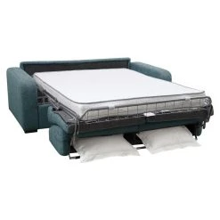Vente-unique Canapé 3 Places Convertible Express En Tissu Bleu BEVIS - Matelas 14 ... -Vente-unique shop canape bevis 12280890 32708378 1140x1140