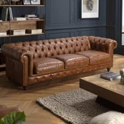 MACABANE Canapé Chesterfield 3 Places Vintage Cuir GASTON -Vente-unique shop canape chesterfield 3 places vintage cuir gaston 3357774 6183406 6 1140x1140