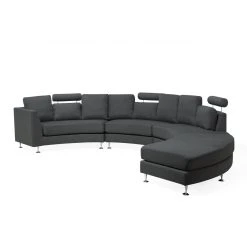 Beliani Canapé Circulaire Modulable En Tissu Gris Foncé 8 Places ROTUNDE - G... -Vente-unique shop canape circulaire modulable en tissu gris fonce 8 places rotunde gris 9978114 25703248 1140x1140