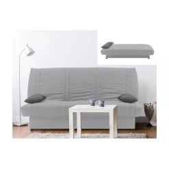 Vente-unique Canapé Convertible Clic-clac 100% Coton Avec Coffre De Rangement FARW... -Vente-unique shop canape clic clac 100 coton avec coffre de rangement farwest ii gris clair coussins contrastes 10328556 26692802 1140x1140
