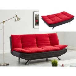 Vente-unique Canapé Convertible Clic-clac En Tissu DEMIDO III - Bicolore Rouge Et ... -Vente-unique shop canape clic clac en tissu demido iii bicolore rouge et anthracite 8242521 21010267 1140x1140