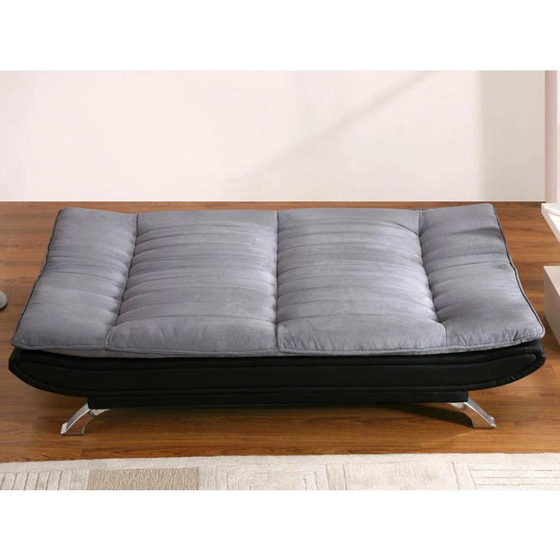Vente-unique Canapé Convertible Clic-clac En Tissu Et Simili DEMIDO III - Gris Et ... 6 Vente-unique Canapé Convertible Clic-clac En Tissu Et Simili DEMIDO III - Gris Et ... – Image 4