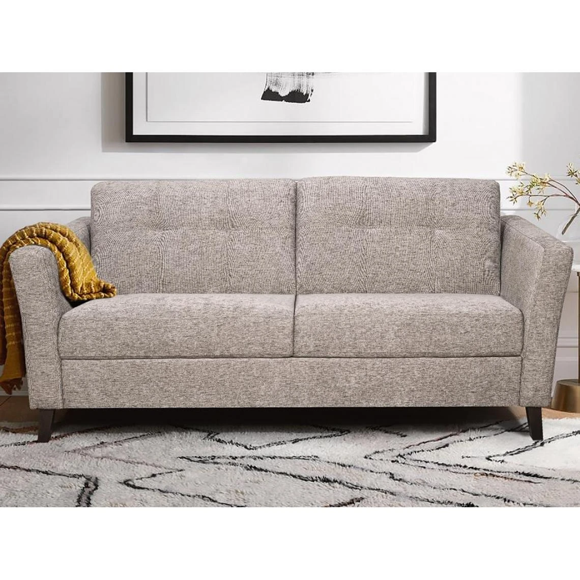 DUNLOPILLO Canapé 3 Places Convertible Express En Tissu CODENO - Beige - Couchag... 3 DUNLOPILLO Canapé 3 Places Convertible Express En Tissu CODENO - Beige - Couchag...