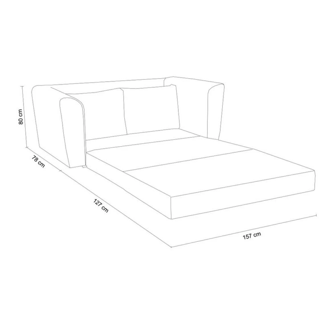 BUT Canapé Convertible 2 Places TWILL Tissu Soro Bleu 6 BUT Canapé Convertible 2 Places TWILL Tissu Soro Bleu – Image 4