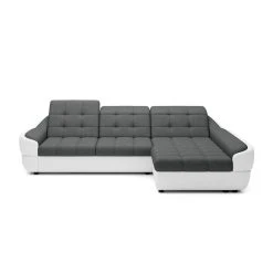 Vente-unique Canapé D'angle Droit Convertible En Tissu Et Simili Bicolore Gris Et ... -Vente-unique shop canape convertible farez ii 12725638 34204146 1140x1140