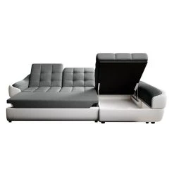 Vente-unique Canapé D'angle Droit Convertible En Tissu Et Simili Bicolore Gris Et ... -Vente-unique shop canape convertible farez ii 12725638 34204148 1140x1140