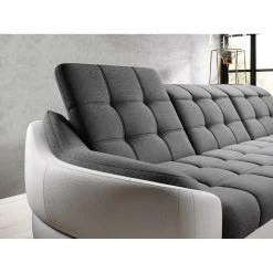 Vente-unique Canapé D'angle Droit Convertible En Tissu Et Simili Bicolore Gris Et ... -Vente-unique shop canape convertible farez ii 12725638 34204150 1140x1140