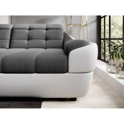 Vente-unique Canapé D'angle Droit Convertible En Tissu Et Simili Bicolore Gris Et ... -Vente-unique shop canape convertible farez ii 12725638 34204152 1140x1140