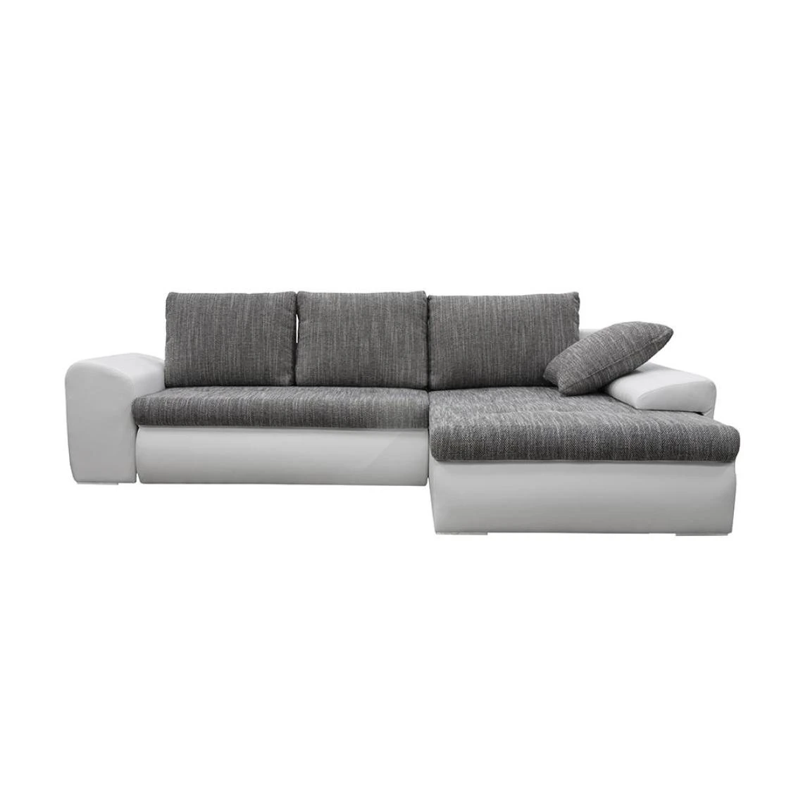 Vente-unique Canapé D'angle Réversible Et Convertible En Tissu Et Simili Gris Ch... 6 Vente-unique Canapé D'angle Réversible Et Convertible En Tissu Et Simili Gris Ch... – Image 4