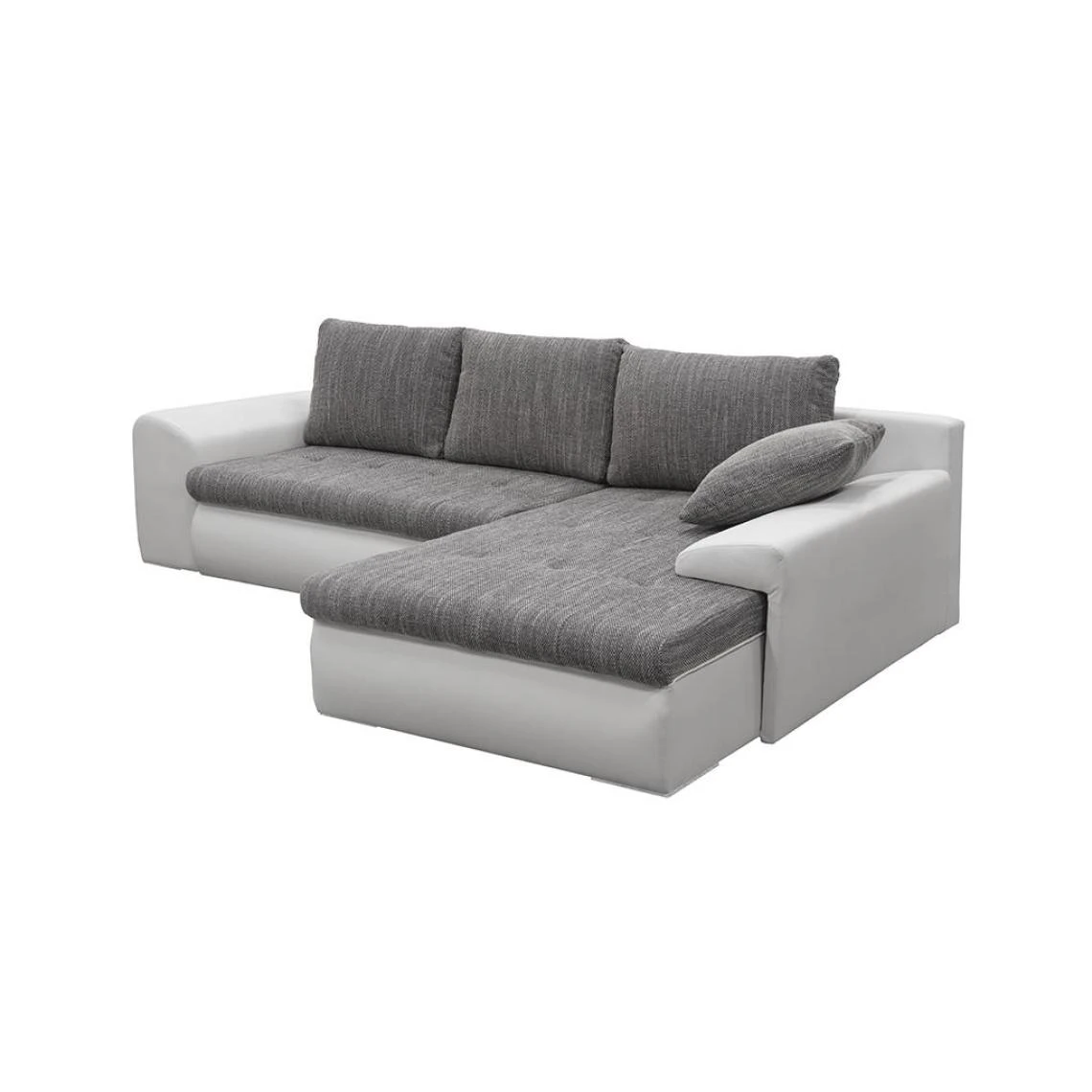Vente-unique Canapé D'angle Réversible Et Convertible En Tissu Et Simili Gris Ch... 7 Vente-unique Canapé D'angle Réversible Et Convertible En Tissu Et Simili Gris Ch... – Image 5