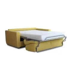 Inside 75 Canapé Convertible RAPIDO 140 Cm GAVINA Matelas 16 Cm Tissu Jaune Pas... -Vente-unique shop canape convertible rapido 140 cm gavina matelas 16 cm tissu jaune passepoil blanc 7832093 19776703 1200x1200