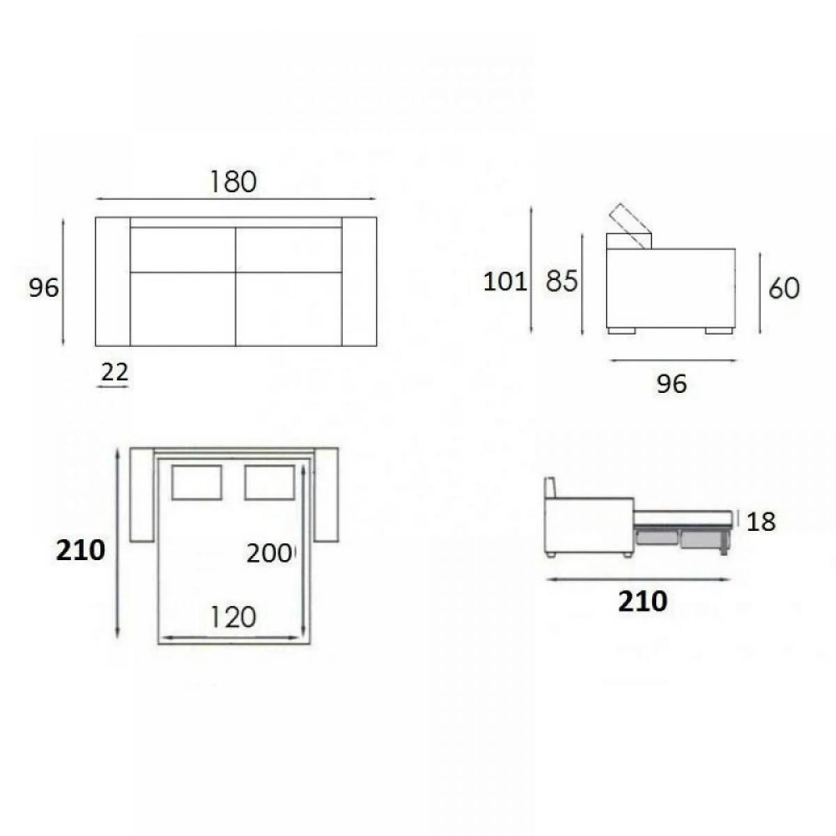 Inside 75 Canapé Convertible Rapido IMOLA Nubucuir Gris Clair Couchage 120 Cm M... 7 Inside 75 Canapé Convertible Rapido IMOLA Nubucuir Gris Clair Couchage 120 Cm M... – Image 5