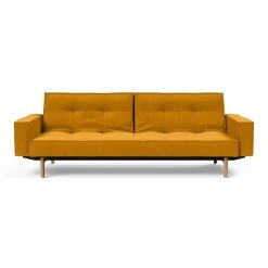 Inside 75 Canapé Convertible SPLITBACK STEM Avec Accoudoirs Pieds Obus Chêne N... -Vente-unique shop canape convertible splitback stem avec accoudoirs pieds obus chene naturel tissu elegance burned curry 12898494 34850404 1140x1140