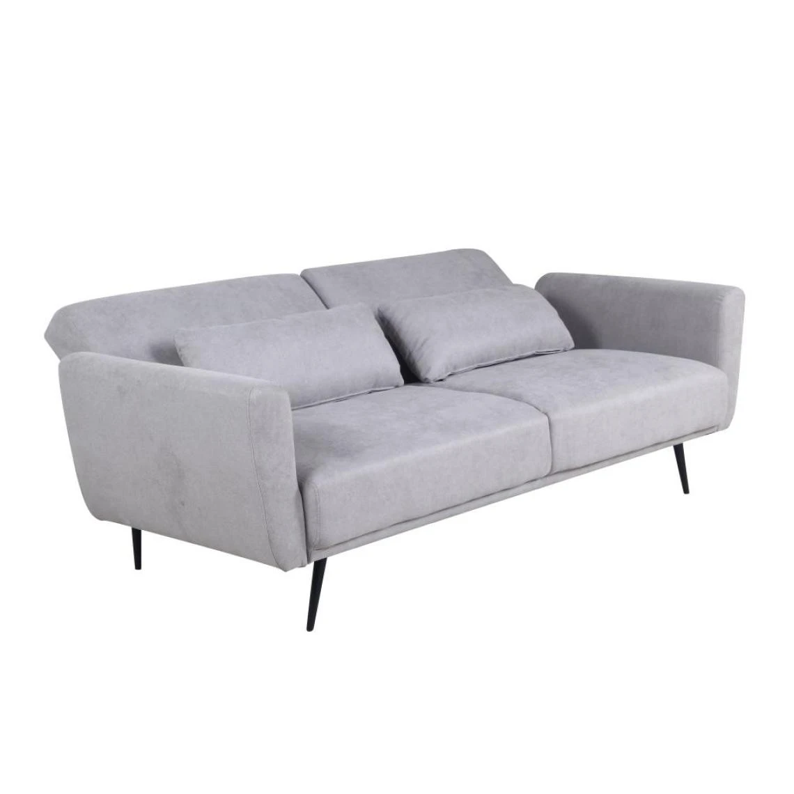 Vente-unique Canapé 3 Places Convertible Clic-clac En Tissu Gris Clair TOVONY 7 Vente-unique Canapé 3 Places Convertible Clic-clac En Tissu Gris Clair TOVONY – Image 5