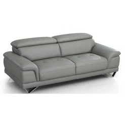 La Maison Du Canapé Canapé En Cuir 3 Places BRAME -Vente-unique shop canape cuir 3 places gris brame profil 02 1