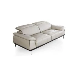 La Maison Du Canapé Canapé 3 Places Cuir ELLIE -Vente-unique shop canape cuir beige 3 places profil 4