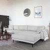 MES Canapé D'angle à Droite 290x92/170x76 Cm En Tissu Beige - VANEA