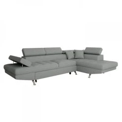 Inside 75 Canapé D'angle à Droite Convertible RINO Gris Clair