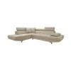 MES Canapé D'angle à Gauche 5 Places En Tissu Beige - FIORINA