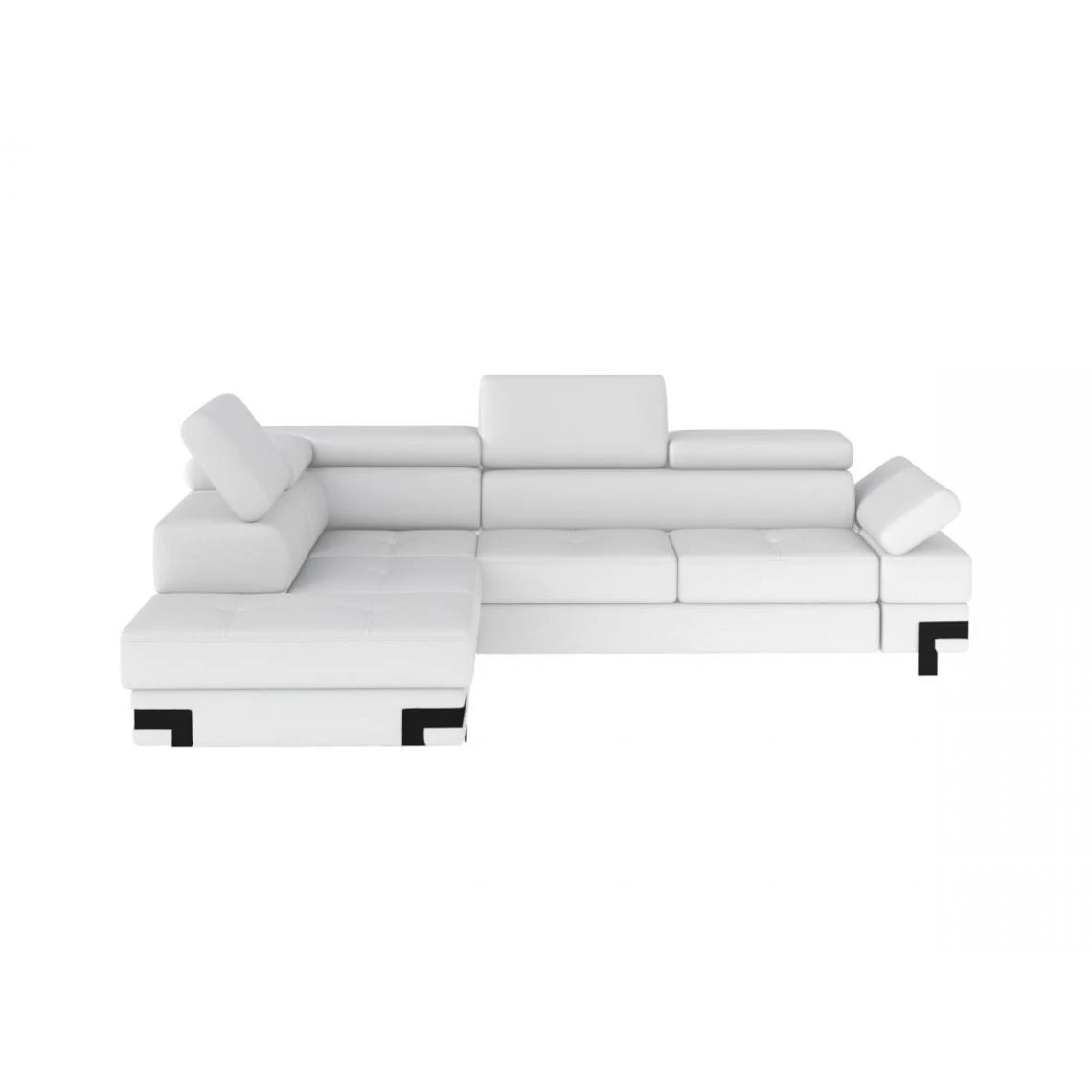 Vente-unique Canapé D'angle Convertible En Simili DAMIEN II - Blanc - Angle Gauche 6 Vente-unique Canapé D'angle Convertible En Simili DAMIEN II - Blanc - Angle Gauche – Image 4