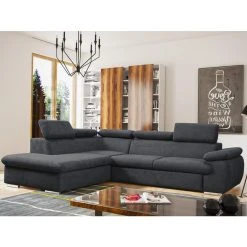 Vente-unique Canapé D'angle Convertible En Tissu Avec Coffre De Rangement FABIEN -... -Vente-unique shop canape dangle convertible en tissu avec coffre de rangement fabien anthracite angle gauche 8239285 20997281 1140x1140