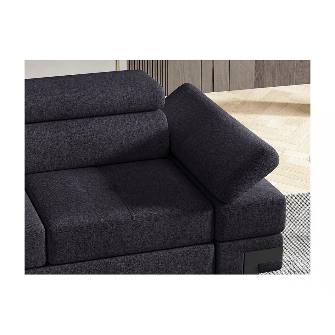 Vente-unique Canapé D'angle Convertible En Tissu DAMIEN II - Anthracite - Angle Ga... 5 Vente-unique Canapé D'angle Convertible En Tissu DAMIEN II - Anthracite - Angle Ga... – Image 3