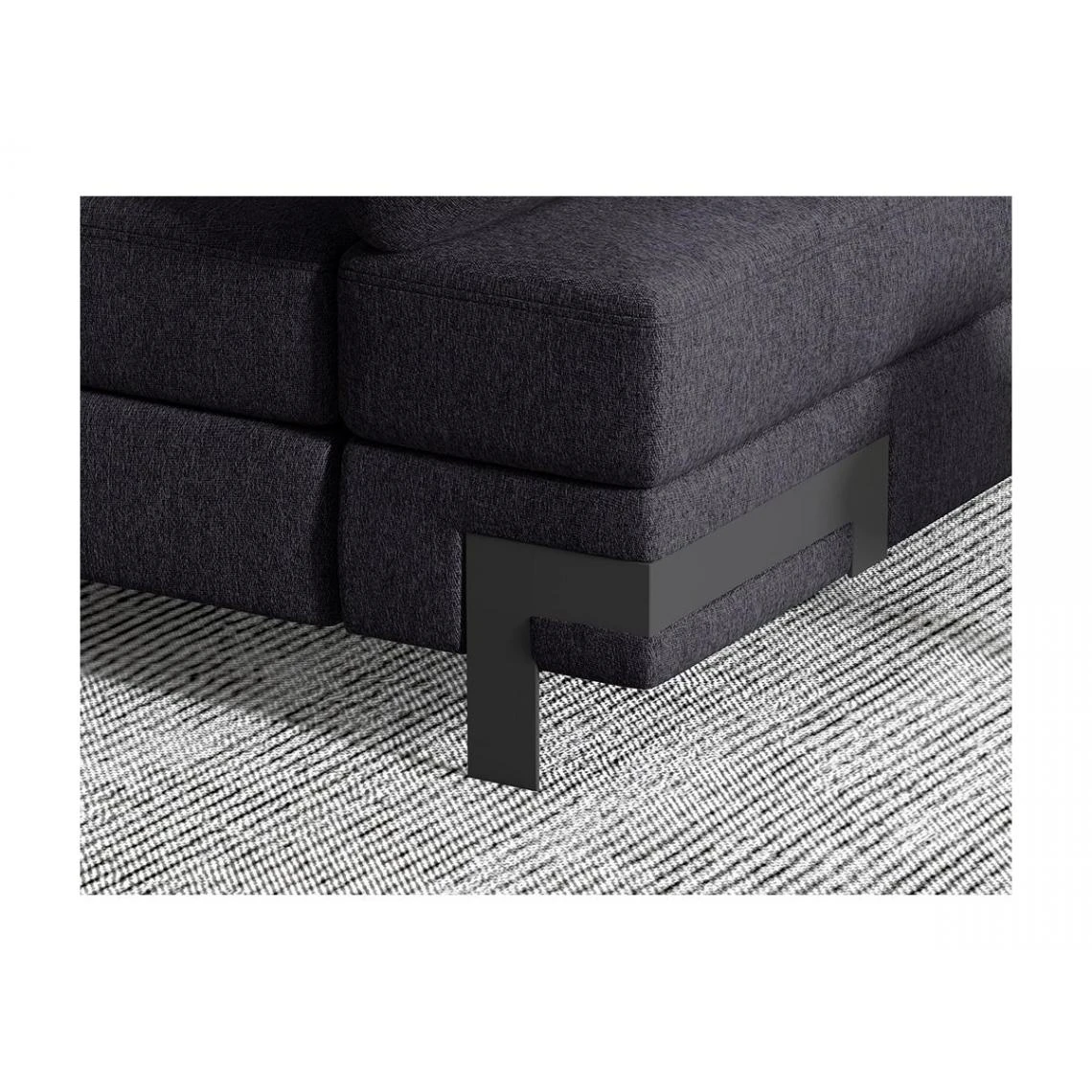 Vente-unique Canapé D'angle Convertible En Tissu DAMIEN II - Anthracite - Angle Ga... 6 Vente-unique Canapé D'angle Convertible En Tissu DAMIEN II - Anthracite - Angle Ga... – Image 4