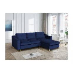 Vente-unique Canapé D'angle Convertible Et Réversible En Velours SORENI - Bleu Nu... -Vente-unique shop canape dangle convertible et reversible en velours soreni bleu nuit 10327776 26689584 1140x1140