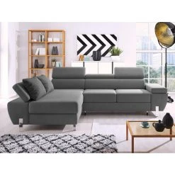 Vente-unique Canapé D'angle Convertible GOBANO En Tissu - Anthracite - Angle Gauch... -Vente-unique shop canape dangle convertible gobano en tissu anthracite angle gauche 8237797 20990297 1140x1140