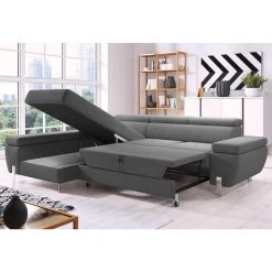Vente-unique Canapé D'angle Convertible GOBANO En Tissu - Anthracite - Angle Gauch... -Vente-unique shop canape dangle convertible gobano en tissu anthracite angle gauche 8237797 20990299 1140x1140
