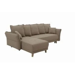 Zandiara Canapé D'angle Convertible JEANNE Tissu Portland Sable