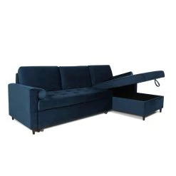 Marque Generique Canapé D'angle Convertible Réversible Claudio En Velours Bleu Foncé -Vente-unique shop canape dangle convertible reversible claudio en velours b 7990989 53452 1140x1140