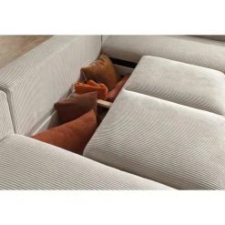 Lisa Design Canapé D'angle Droit Convertible 5 Places LIVY - Velours Côtelé Bei... -Vente-unique shop canape dangle droit convertible 5 places livy velours cotele beige 12546114 33555670 1140x1140