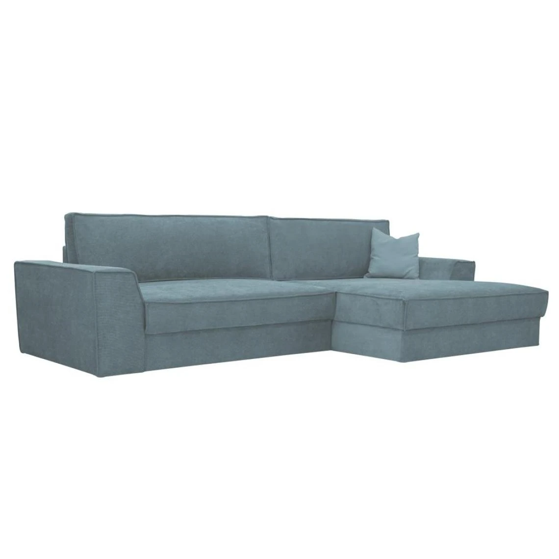 Vente-unique Canapé D'angle Droit Convertible En Tissu Bleu AXELLE 4 Vente-unique Canapé D'angle Droit Convertible En Tissu Bleu AXELLE – Image 2