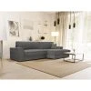Vente-unique Canapé D'angle Droit Convertible En Tissu Gris AXELLE