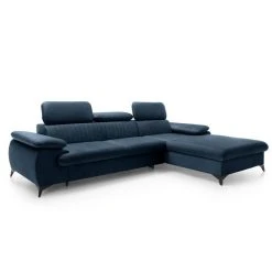 Vente-unique Canapé D'angle Droit Convertible En Velours Bleu Nuit SAMARA -Vente-unique shop canape dangle droit convertible en velours bleu nuit samara 14121908 39362498 1140x1140